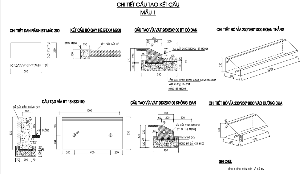 Cấu tạo và vị trí lắp đặt đá bó vỉa hè